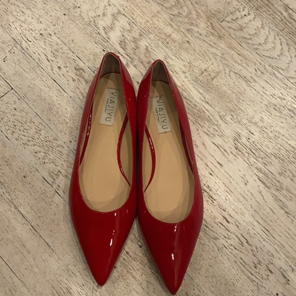 Viajiyu red flats generous toe box with no cleavage new no box size 41.5 - Picture 4 of 8